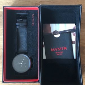 MVMT Watch. Chrono Collection 40MM Black Leather